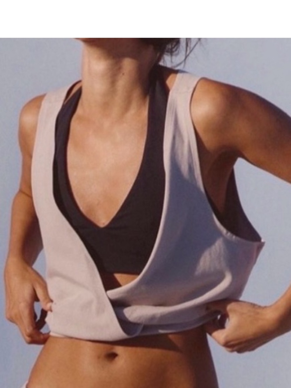 FP Movement Hot Shot V-Neck Top Only In Goal Post NWT Size M